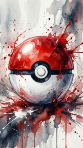 Watercolor Pokeball Art