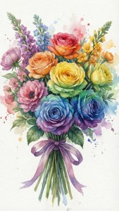Watercolor Pride Bouquet