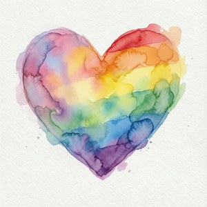 Watercolor Pride Heart