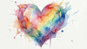 Watercolor Pride Heart
