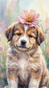Watercolor Puppy Bonk