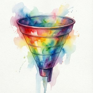 Watercolor Rainbow Funnel
