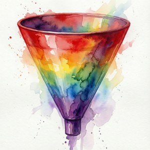 Watercolor Rainbow Funnel