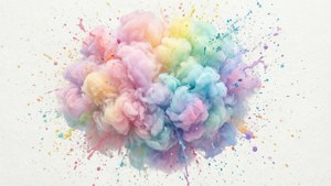 Watercolor Rainbow Poof