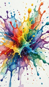 Watercolor Rainbow Splash