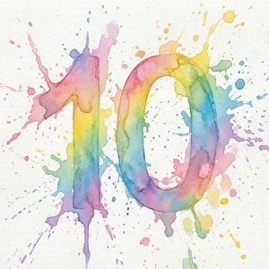 Watercolor Rainbow Ten