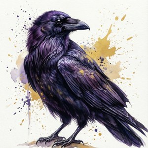 Watercolor Raven