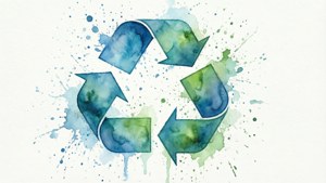 Watercolor Recycle Art