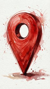 Watercolor Red Pin