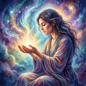Watercolor Reiki Universe