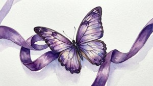 Watercolor Ribbon Butterfly