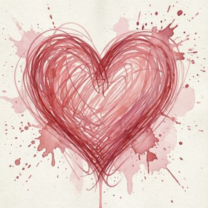 Watercolor Scribble Heart