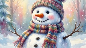 Watercolor Snowman
