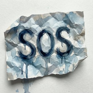 Watercolor SOS Note