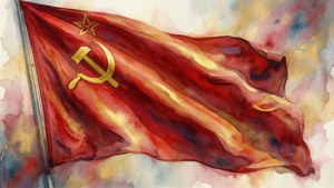 Watercolor Soviet Flag