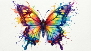Watercolor Splash Butterfly