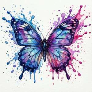 Watercolor Splash Butterfly
