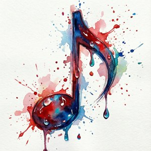 Watercolor Splash Eighth Note