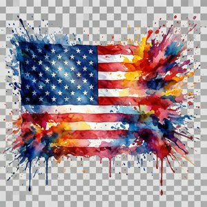 Watercolor Splash Flag