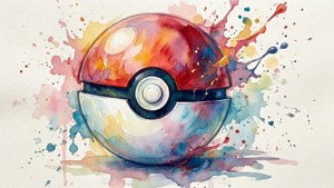 Watercolor Splash Pokeball