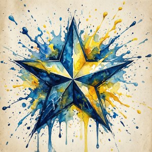 Watercolor Splash Star