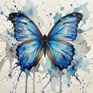 Watercolor Splatter Blue