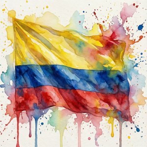 Watercolor Splatter Flag