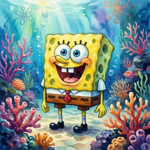 Watercolor SpongeBob