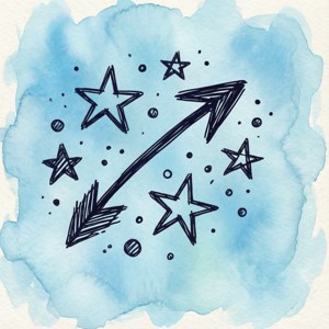Watercolor Star Arrow