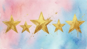 Watercolor Star Row