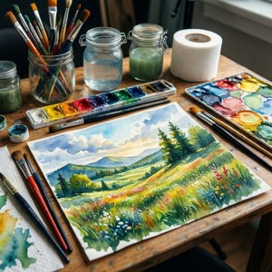 Watercolor Studio Desk