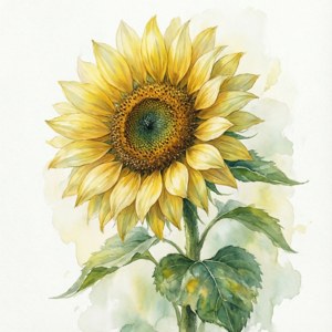 Watercolor Sunflower