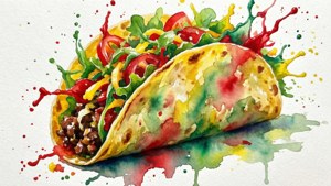 Watercolor Taco Splash