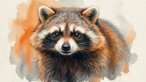 Watercolor Tanuki
