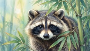 Watercolor Tanuki Garden