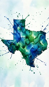 Watercolor Texas Splash Silhouette