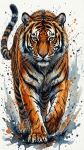 Watercolor Tiger Cool Drawing