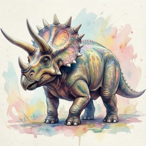 Watercolor Triceratops