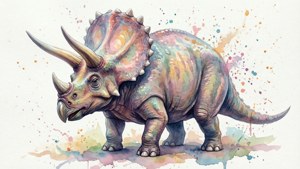 Watercolor Triceratops