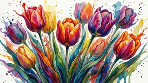 Watercolor Tulips