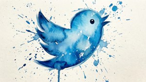 Watercolor Twitter Bird Art