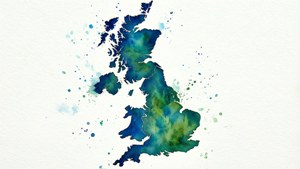 Watercolor UK Map