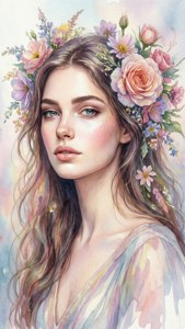 Watercolor Virgo Maiden
