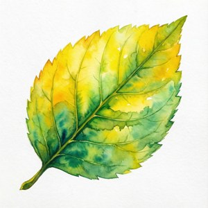 Watercolor Wash Leaf