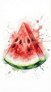 Watercolor Watermelon Slice