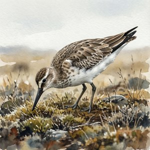 Watercolor Whimbrel