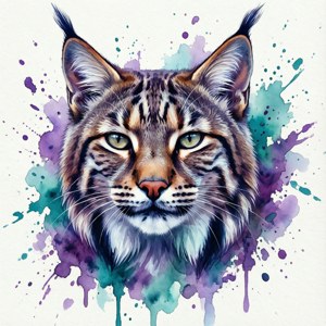 Watercolor Wildcat Splash