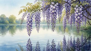 Watercolor Wisteria Lake