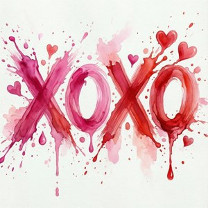 Watercolor XOXO Art