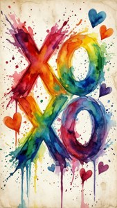Watercolor XOXO Splash